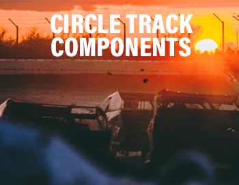 Image of circle track cars racing at sunset from behind with a text overlay that reads 